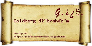 Goldberg Ábrahám névjegykártya
